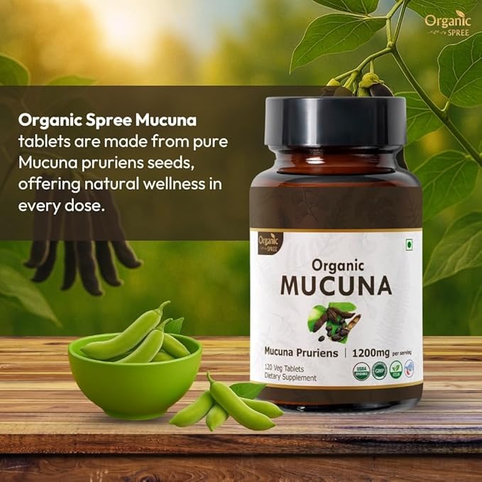Mucuna 120 Tablets – USDA Organic Mucuna Pruriens – Supports Relaxation & Cognitive Function* - Pack of 3