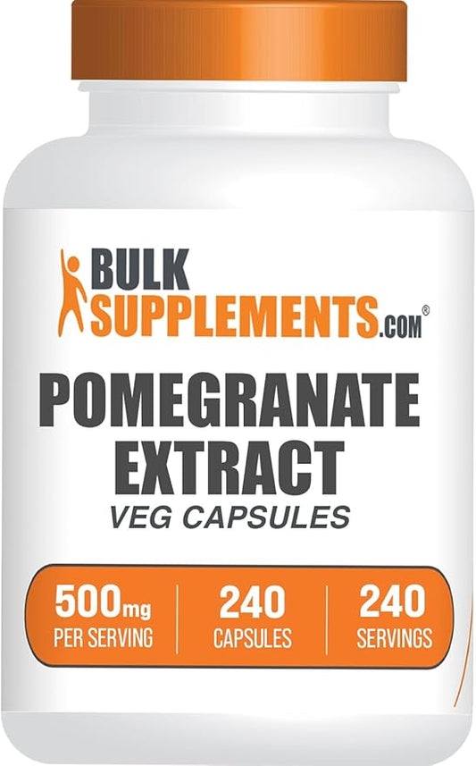 BulkSupplements.com Pomegranate Extract Capsules - Pomegranate Supplement, Antioxidant Supplement - Vegan & Gluten Free, 1 Capsule per Serving, 240 Veg Capsules (Pack of 1)