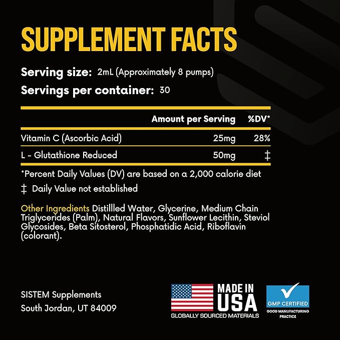 Sistem Liposomal Glutathione Supplement, Antioxidants, Detox Cleanse, Immune Support Supplement, Vitamin C, Liposomal Spray, Glutathione Serum, Tropical Citrus Flavor