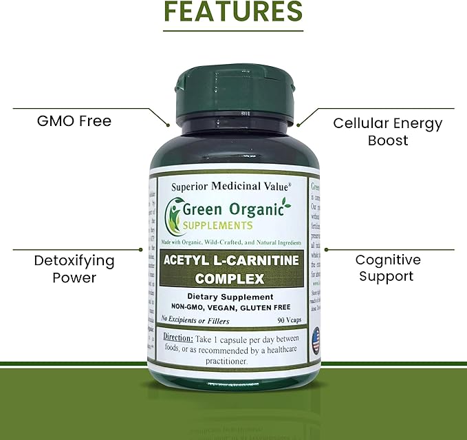 Acetyl L-Carnitine, Carnitine, ALC, High Absorbable, Non-GMO, Gluten-Free (Pack of 4)