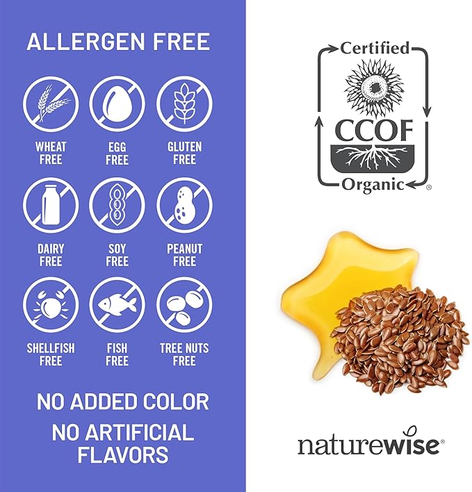 NatureWise Flaxseed Oil 1,242 mg, Fish Free Omega 3 6 9 with 720mg ALA, Dietary Supplement for Heart Health Support - Organic, Cold Pressed, Non-GMO - 240 Softgels[8-Month Supply]