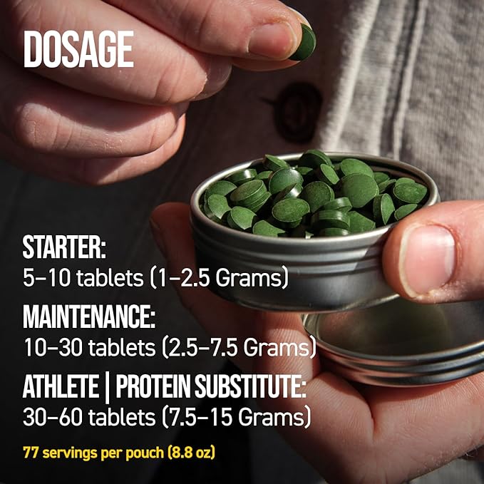 On Target Living Organic Spirulina Chlorella Travel Size | Super Greens | USDA Organic | 250 Tablets- 250 G (2.2 oz) | Vegan | Immune Support | Alkalyzing | Protein Dense