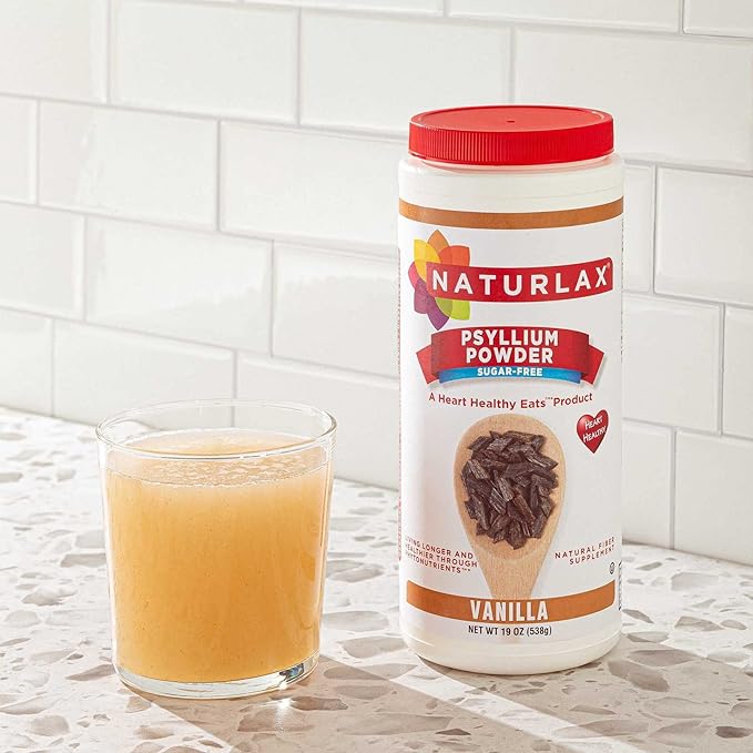 Sugar-Free Psyllium Husk Fiber Powder, Vanilla Flavored 32 oz