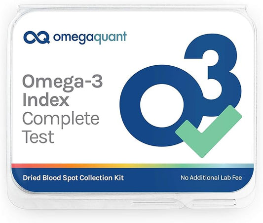 Omega Quant Omega-3 Index Complete - Complete Fatty Acid Profile Blood Test Kit | Includes - Omega-3s, Omega-6s, Saturated Fats, Monounsaturated fats, Trans Fats | 1 Complete Home Kit