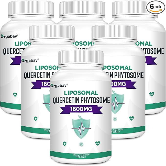 Orgabay Liposomal Quercetin Phytosome 1600 mg,Bromelain 200mg,Zinc 30mg,Vitamin C Turmeric 40 mg,Highest Absorption,Quercetin Complex, 360 Softgels
