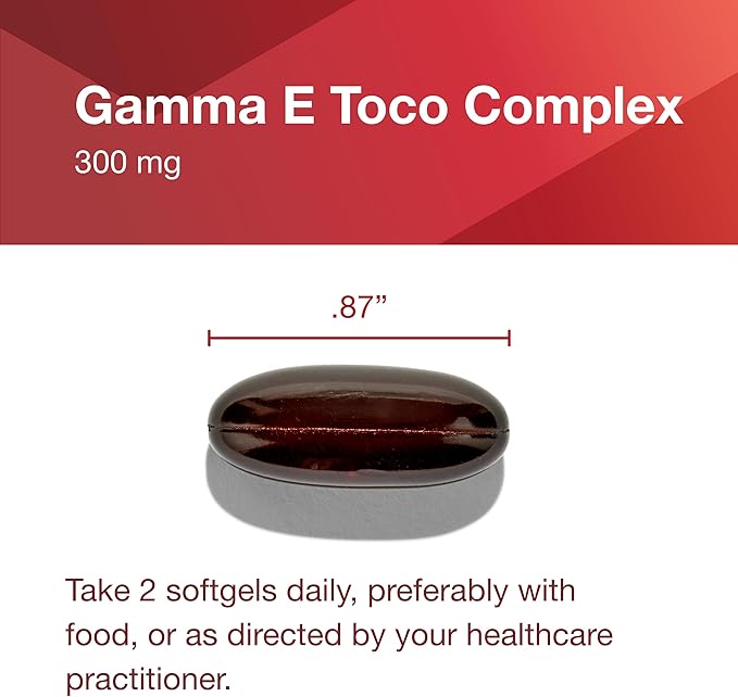 PROTOCOL FOR LIFE BALANCE Gamma E Toco Complex - Vitamin E 300mg - Antioxidant Support - for Cardiovascular Health & Brain Health - with Tocotrienols - Halal & Dairy Free - 90 Softgels