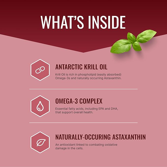 Approved Science Krill Oil - 2000mg Antarctic Krill Oil, 650mcg Astaxanthin - 260mg EPA, 160mg DHA - 60 Softgels - 1 Month Supply