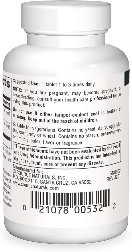 Source Naturals Pycnogenol & Grape Seed Extract 100 mg Dietary Supplement - 30 Tablets - a Potent Combination of Two Powerful Natural antioxidants*