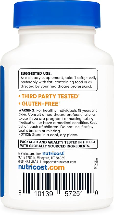 Nutricost Astaxanthin 12mg, 30 Softgels - Non-GMO and Gluten Free