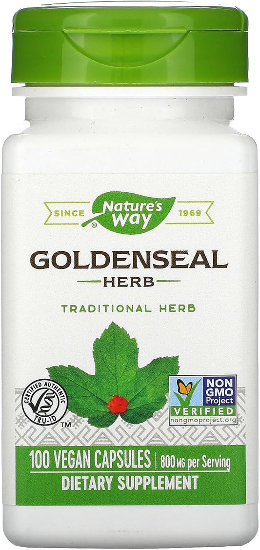 Nature's Way Goldenseal, Traditional Herb, 700 mg per 2-Capsule Serving, Non-GMO Project Verified, Vegan, 100 Capsules