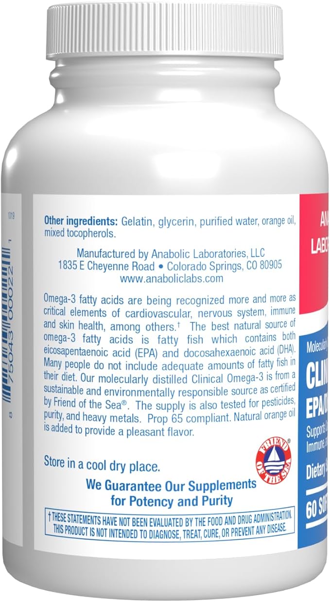 Omega 3 Fish Oil 1200 mg - Clinical DHA EPA Omega 3 Supplement with Burpless Fish Oil Brain Heart & Overall Health - Molecularly Distilled for Purity - Certified Sustainably Sourced (Orange Flavored)