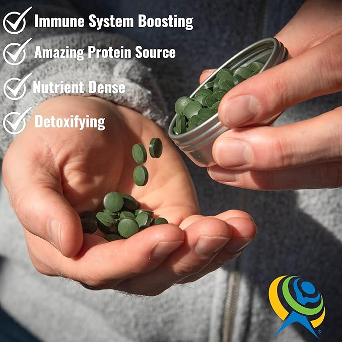 On Target Living Spirulina Chlorella + CGF | 1000 Supergreen Tablets | Vegan | Immune Support | High in Protein | Alkalyzing | Nutrient Dense | Energy | Recovery
