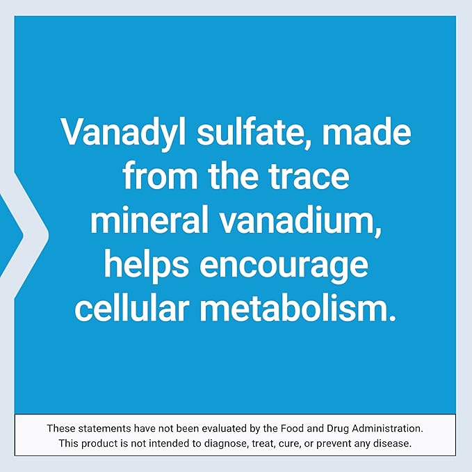 Life Extension Vanadyl Sulfate, Trace Mineral, Vanadium, Healthy glycemic Balance, Healthy Metabolism, Hormone Function, Gluten-Free, Non-GMO, Vegetarian – 100 Tablets