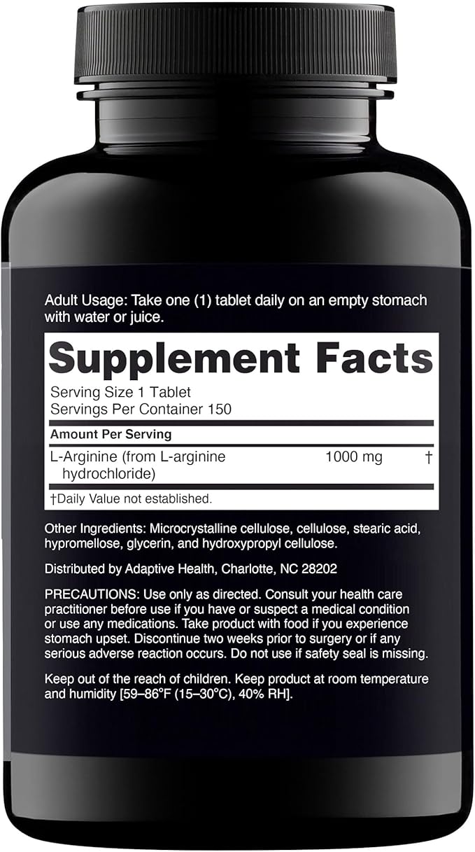 Nugenix Essentials L-Arginine Amino Acid Supplement, 1000 mg, 300 Tablets