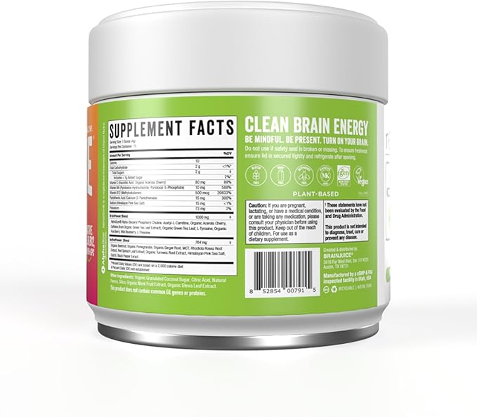 BrainJuice Active Pomegranate Acai Daily BrainPower Mix - 15 Servings
