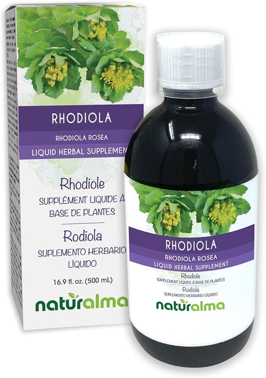 Naturalma Rhodiola rosea (Sedum roseum) Root Alcohol-Free Tincture - 16.9 fl oz Liquid Extract in Drops - Herbal Supplement - Vegan