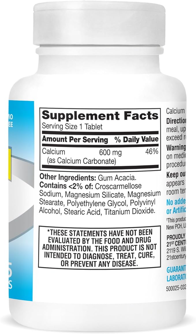 21st Century Calcium Supplement, 600 mg, 75 Count
