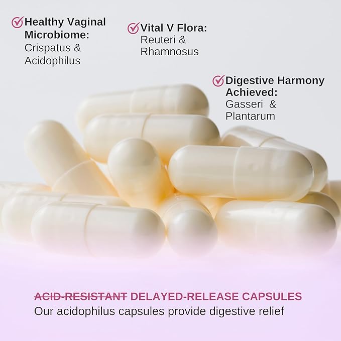 Lactobacillus Rhamnosus, Reuteri, Gasseri, Plantarum, Crispatus, Acidophilus Probiotics - Probiotics for Women *USA Made & Tested* Women Vaginal Health, Gut and Digestive Health - 30 Capsules