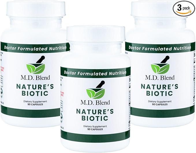 Nature’s Biotic - Expert Formulated Supplement - Immune Functions & System Wellness - Key Vitamins & Minerals - Powerful Berberine, Oregano, Garlic, Magnesium, Zinc - 90 Capsules (3 Pack)