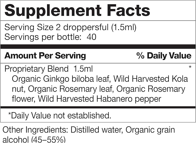 Dr. Schulze's Brain Formula 2 oz. - Vegan and Wild-Harvested | Stimulates Circulation and and Improved Mental Focus