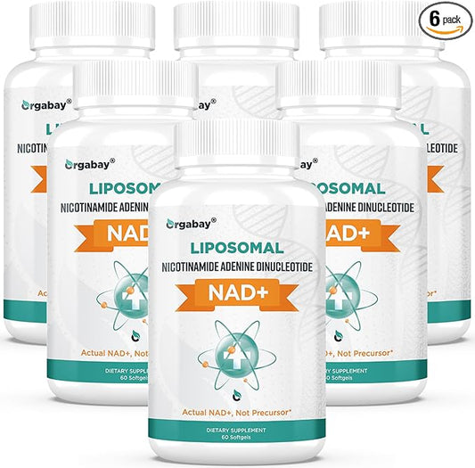 Orgabay Liposomal NAD+ Supplement 500 mg, High Absorption, Boost NAD+ with TMG 250 mg, Actual NAD Plus More Efficient Than Nicotinamide Riboside, Support Cellular Energy, Healthy Aging | 360 Softgels