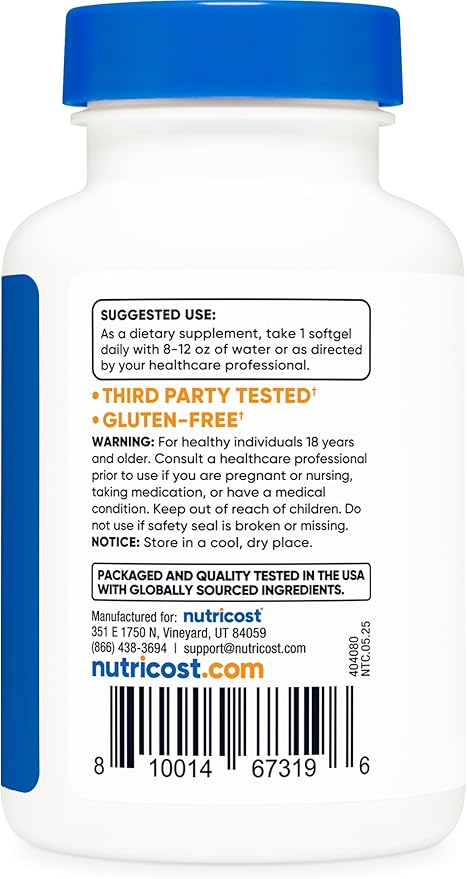 Nutricost Astaxanthin 6mg, Non-GMO and Gluten Free, 120 Softgels (4 Month Supply)