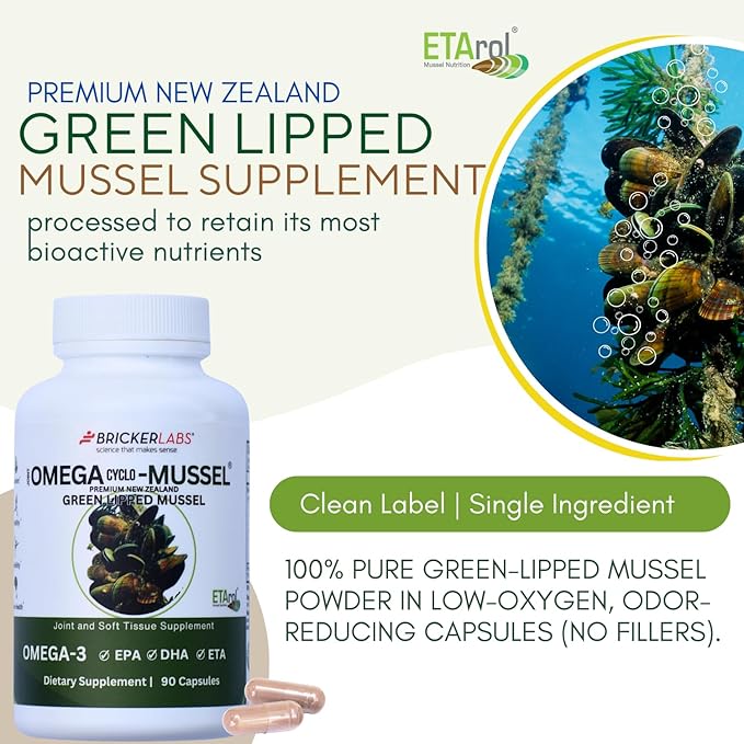 Omega Cyclo - Mussel Joint Health Supplement, Premium New Zealand Green Lipped Mussel, Full Spectrum Omega Joint Supplements for Joint Health and Comfort, 90 Capsules