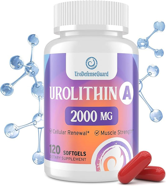 Urolithin A Supplement 2000mg for Men Women - 120 Softgels (1 Bottle)