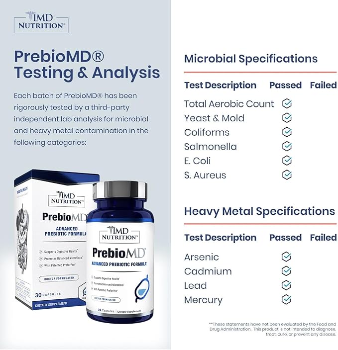 1MD Nutrition PreBioMD - Prebiotic with PreforPro | Support Healthy Digestion and Beneficial Bacteria