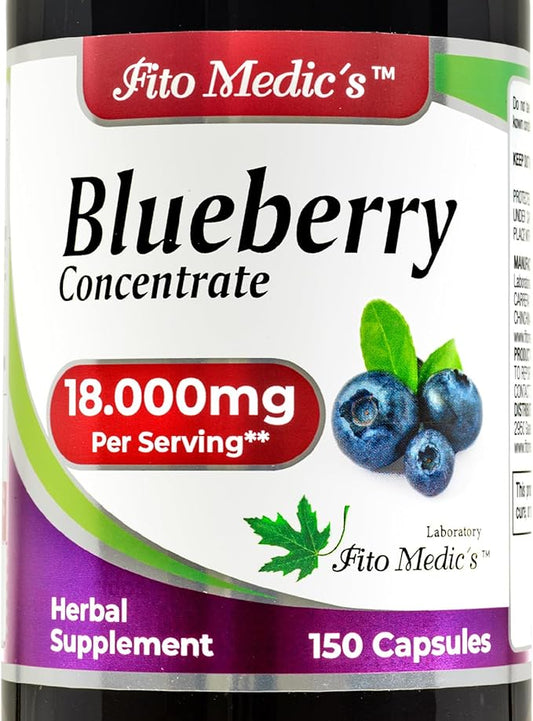 FITO MEDIC'S Blueberry | Blueberry Extract Capsules | 150 Capsules | Concentrated Extract | Highly Absorbable Herbal Supplement