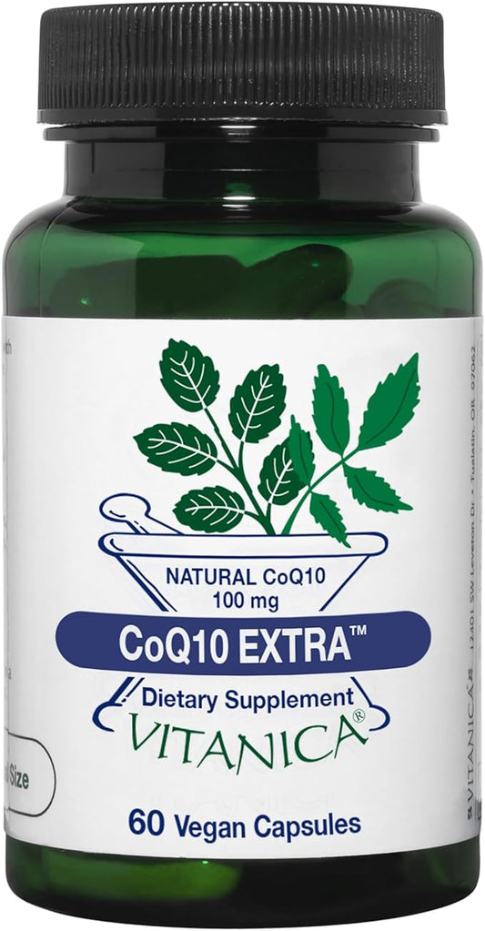 Vitanica Coq10 Extra, Natural CoQ10, 100mg, Non-GMO, Vegan, 60 Capsules