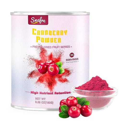 Cranberry Powder, 6.34OZ/180G Freeze Dried Cranberries Powder, Fruit Powder, No Sugar, No Additives, for Baking, Smoothies, Juices, Cocktails, Tea, Yogurt, Oatmeal
