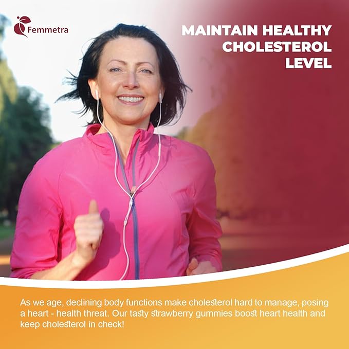 Cholesterol Supplements with Plant Sterols, Red Yeast Rice & COQ10 etc, 17-in-1 Cholesterol Complex Gummies for Heart & Cholesterol Health, Energy Support, Non-GMO, Strawbreey Flavor, 60 Gummies.