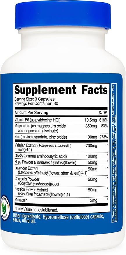 Nutricost Sleep Aid Complex (1330mg Serving) (90 Caps) (2 Pack)
