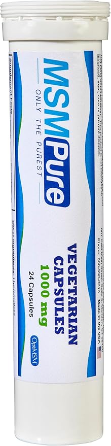 KALA HEALTH MSMPure MSM Vegetarian Capsules – 1,000 mg US-Made MSM per Capsule for Joint Health, Skin Appearance, Hair & Nail Support – 24 Count Travel Size, Organic Sulfur