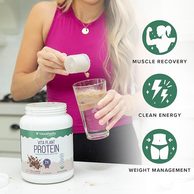 Organic Plant Based Protein for Women Complete Vegan Protein Powder with BCAAs & MCTs Plant-Based 21g, Dairy-Free, Gluten-Free, No Added Sugar, Supports Muscle Recovery (Vanilla Flavored, 30 Servings)