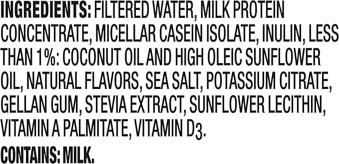 Oikos Protein Shake, Salted Caramel, 30g High Protein Drinks, Shelf Stable, Ready to Drink, 5g Prebiotic Fiber, 12 fl oz Bottle, 4 Count