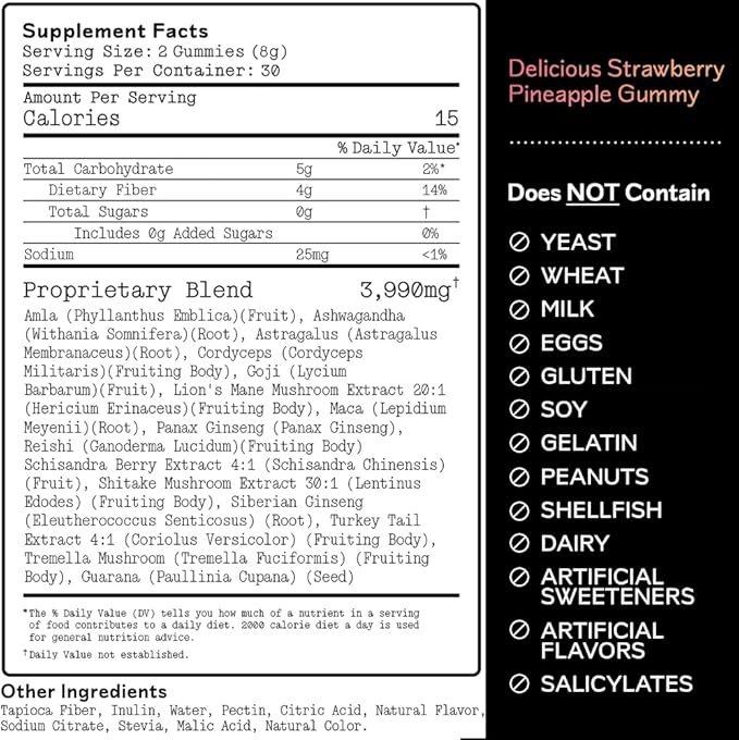 Barker Wellness Daytime & Nighttime Mushroom Gummies Bundle - Sugar-Free, Vegan with Reishi, Lion's Mane, Cordyceps - Focus, Energy, Relaxation & Sleep Support - 120 Count