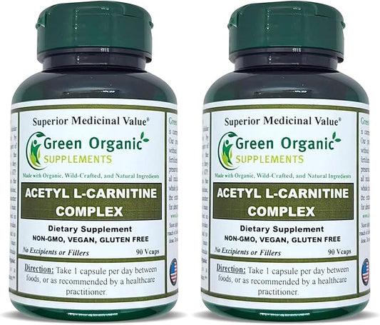 Acetyl L-Carnitine, Carnitine, ALC, High Absorbable, Non-GMO, Gluten-Free (Pack of 2)