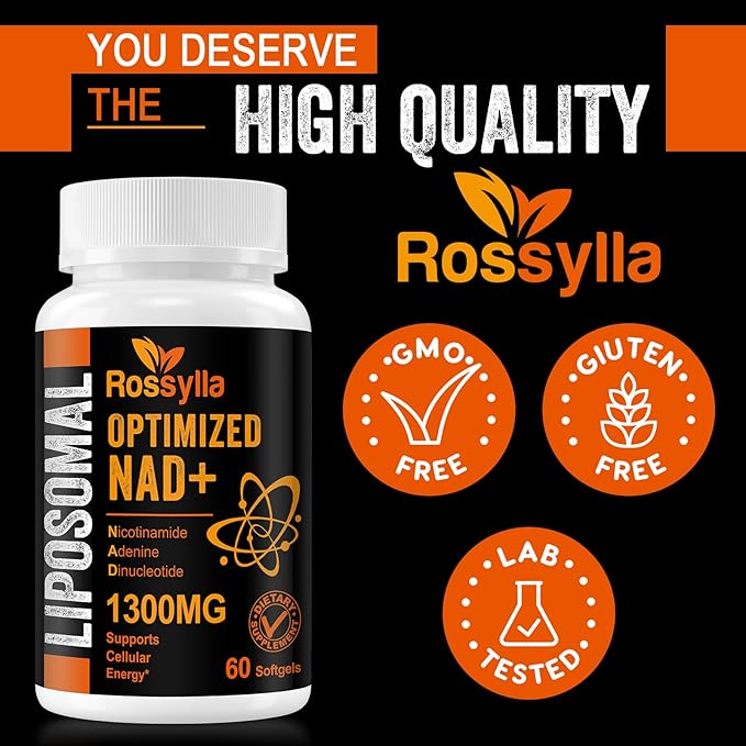 1300 MG Liposomal NAD+ Supplement | Highest Absorption | Purest NAD Supplemet to Boost NAD+ Effetively | Boosting NAD+ Supplement for Aging Defese, Cellular Energy, Longevity | 60 Count