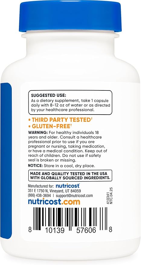 Nutricost Zinc Bisglycinate (50mg) 120 Vegan Capsules - GMO-Free, Gluten-Free Supplement
