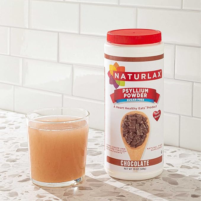 Sugar-Free Psyllium Husk Fiber Powder, Chocolate Flavored 19 oz