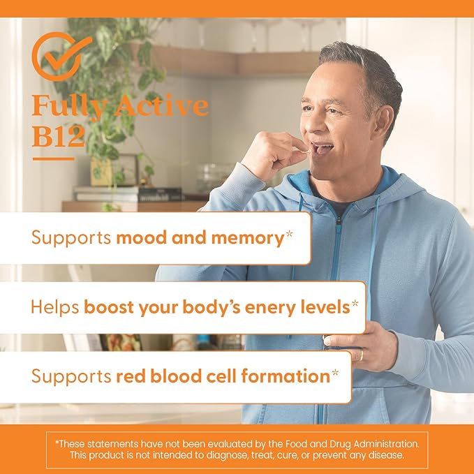 Doctor's Best Chewable Fully Active Methyl B12, Methylcobalamin, Energy, Memory, & Mood Support, Non-GMO, Gluten Free, Soy Free, Vegan 60 Tablets