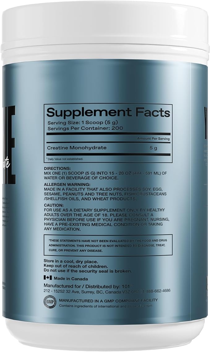 ONE of ONE Creatine Monohydrate Powder – Pure Micronized Creatine for Muscle Growth, Strength & Recovery – Unflavored, No Fillers, Keto & Vegan-Friendly – Unflavored, 200 Servings