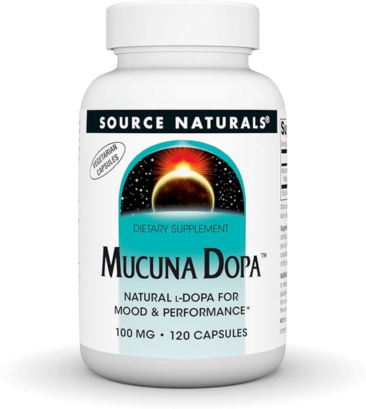 Source Naturals Mucuna Dopa, for Mood & Performance*, 100 mg - 120 Vegetarian Capsules