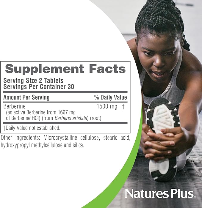 Natures Plus PRO Berberine 1500 mg - 60 Tablets - Supports Healthy Metabolism - Non-GMO, Vegan & Gluten Free - 30 Servings