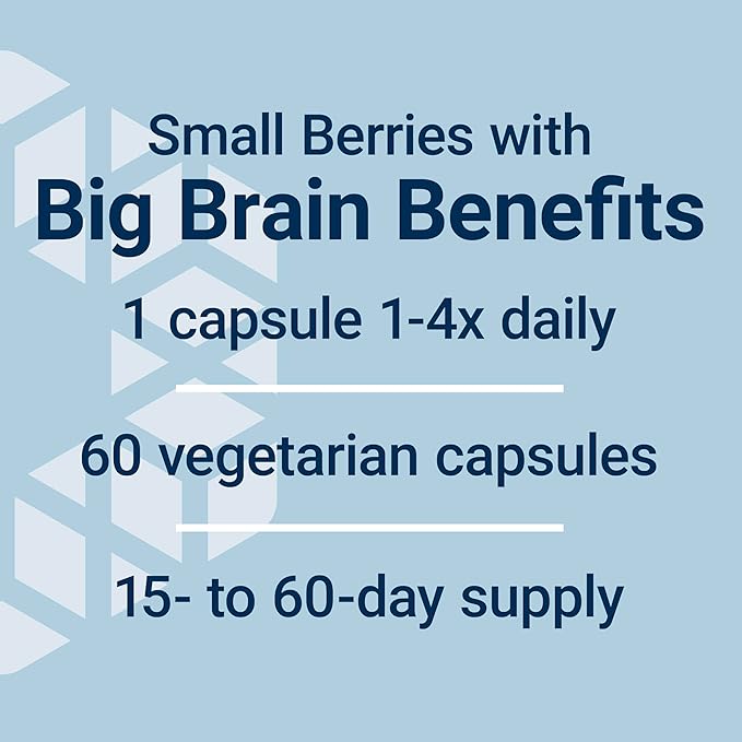 Life Extension Blueberry Extract Capsules, supports cognitive & memory health, helps maintain already-healthy cholesterol levels, fights oxidative stress, gluten-free, non-GMO, vegetarian, 60 capsules