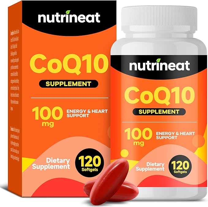 CoQ10 100mg Softgels (120 Softgels), CoQ10 Supplement Support Heart Health & Energy Production, High Absorption Coenzyme Q10, Gluten Free Energy Supplements