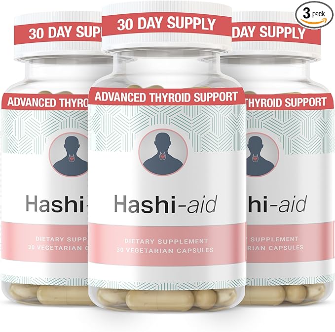 IBDassist™ Hashi Aid Thyroid Support for Women & Men - Thyroid Supplement for Hashimoto's Disease & Hypothyroidism* - with Ashwagandha, Selenium, Zinc, Essential Vitamins & More - 30 Capsules (3 Pack)