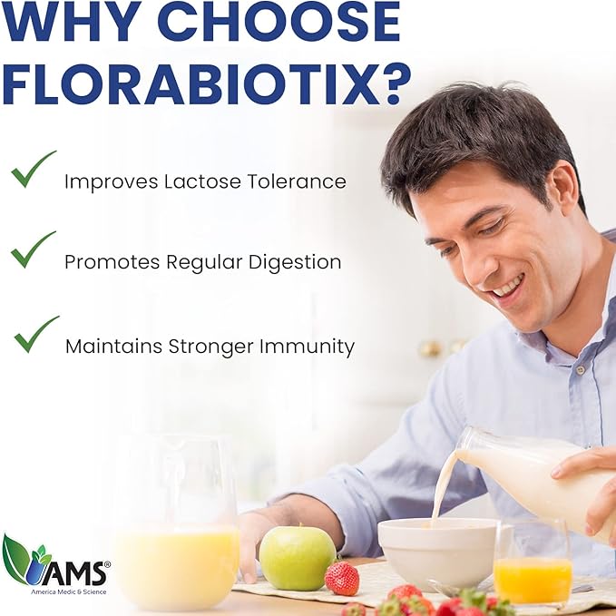 America Medic & Science Florabiotix Probiotic (30 Capsules) | Dietary Supplement for Men and Women| 30 Billion Live Cultures | 10 Probiotic Strains | Supports Digestive and Immune Health